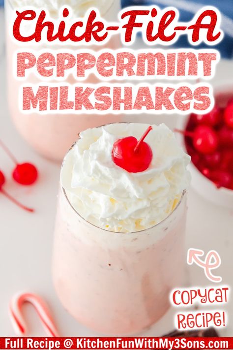 This copycat Chick Fil A Peppermint Milkshake tastes just as good as the real deal. With the freedom to make it at home, you can enjoy it anytime instead of waiting for this tasty seasonal item to pop up on the menu! It’s creamy, rich, and bursting with peppermint flavor. Peppermint Shake Chick Fil A, Chick Fil A Milkshake Recipe, Chick Fil A Peppermint Milkshake, Peppermint Milkshake Recipe, Peppermint Shake, Peppermint Milkshake, Copycat Chick Fil A, Peppermint Ice Cream, Best Milkshakes