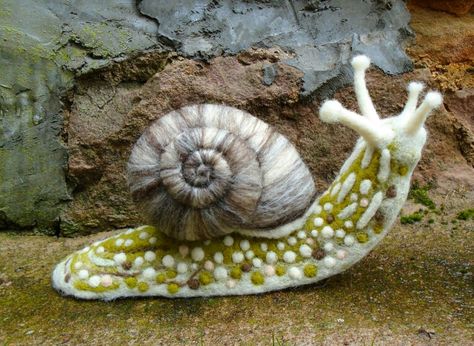 Needle felted snail - SShaw Felt Snail Pattern, Needle Felted Snail, Felt Snail, Needle Felt Snail, Felted Snail, Fabric Snail, Needle Felted Catapillar, Tovad Ull, Felting Inspiration