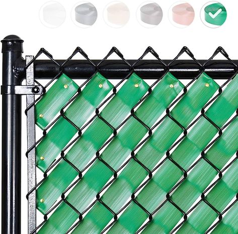 Amazon.com: Fenpro Chain Link Fence Privacy Tape (Emerald Green) : Electronics Chain Link Fence Privacy, Fence Weaving, Chain Fence, Fence Privacy, Brass Fasteners, Green Patio, Box Tape, Fence Slats, Fence Lighting