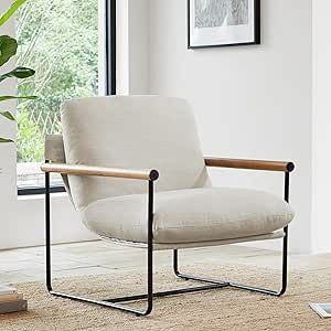 KISLOT Modern Accent Chair Living Room Armchair with Metal Frame for Bedroom Office Apartment, 30‘’W, Linen Metal Frame Accent Chair, Oversized Accent Chair, Accent Chair Living Room, Living Room Armchair, Chair Living Room, Neutral Living Room, Modern Accent Chair, Comfy Sofa, Living Room Accents