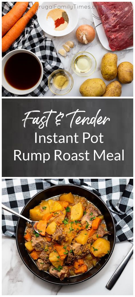 Instapot Rump Roast Recipes, Insta Pot Rump Roast Beef, Instant Pot Rump Roast With Vegetables, Quick Rump Roast Recipe, Beef Rump Roast Instant Pot, Instant Pot Rolled Rump Roast, Pressure Cooker Rump Roast, Rump Roast In Instant Pot, Frozen Rump Roast Instant Pot