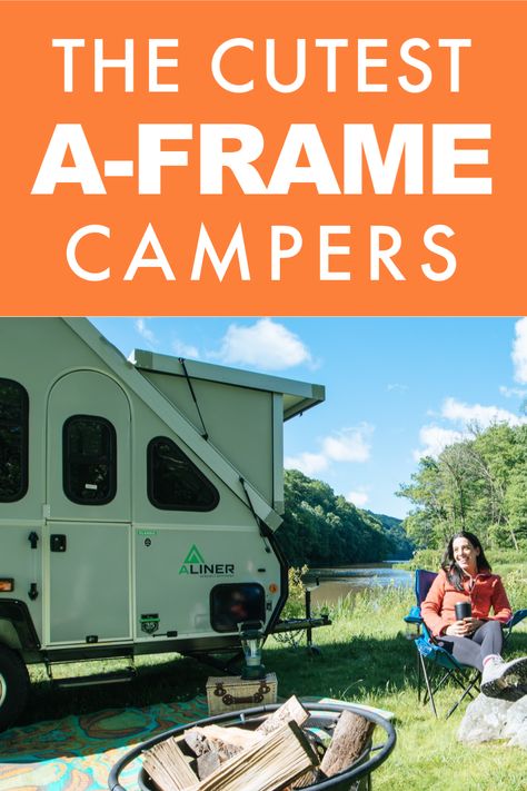 Aliner Campers, Pop Up Campers, Steaming Cup Of Coffee, A Frame Camper, A Frame Trailer, Camper Windows, Buying An Rv, Vintage Campers Trailers, Small Campers