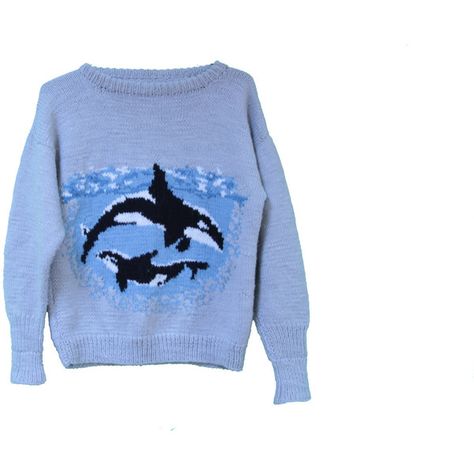 Orca Whale Sweater Kawaii Animal Print, Killer Whale, Free Willy... ($75) ❤ liked on Polyvore featuring tops, sweaters, vintage tops, vintage sweater, animal print sweater, blue sweater ve animal print tops Whale Sweater, Cool Jumpers, Free Willy, Animal Print Tops, Animal Print Sweater, Aesthetic Sweaters, Orca Whale, Orca Whales, Killer Whale