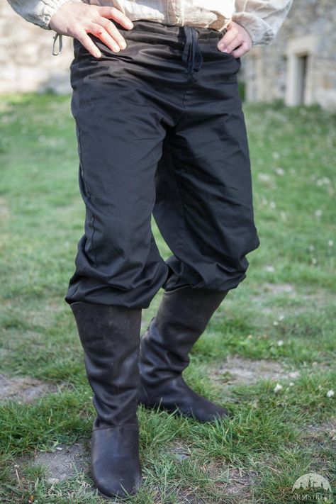 15% DISCOUNT Medieval Cotton Trousers Classic Straight Pants | Etsy Medieval Pants, Medieval Design, Larp Armor, Historical Reenactment, Medieval Costume, Medieval Clothing, Medieval Fashion, Black Trousers, Fantasy Clothing