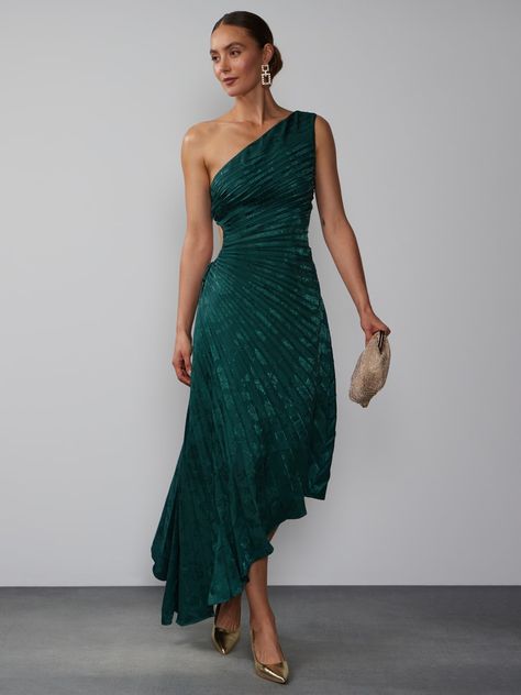 One Shoulder Satin Pleated Asymmetric Dress | New York & Company Cocktail Dress Classy Evening, Short Wedding Guest Dresses, Cocktail Wedding Attire, Cocktail Dress For Women, Black Tie Wedding Guest Dress, Formal Wedding Attire, Cocktail Dress Classy, Trendy Party Dresses, Cocktail Dress Wedding Guest