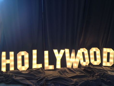 Old Hollywood Event, Hollywood Letters, Room Diys, 1950s Hollywood, Eclectic Lighting, Hollywood Party Theme, Movie Reels, Hollywood Lights, Hollywood Event