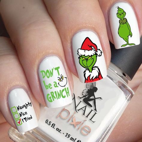 20+ Festive Grinch Nail Designs For The Holiday Season | Le Chic Street Sunshine Coast Australia, Water Nails, Christmas Manicure, Seasonal Nails, Christmas Nails Acrylic, Art Water, Cute Nail Art, Clear Nails, Xmas Nails