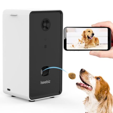 Iseebiz Smart Pet Camera, [2021 UPGRADED] Dog Camera Treat Dispenser, 2-Way Audio, 1080P Night Vision Cam, App Control Tossin Cat Camera, Dog Treat Dispenser, Pet Cam, Pet Camera, Cute Husky, Treat Dispenser, Cat Feeder, Dog Feeder, Alexa Device