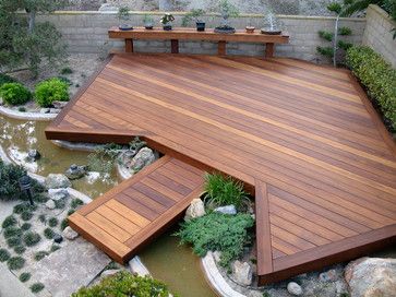 Japanese Garden Deck - Asian - Terrace & Balcony - san diego - by SD Independent Construction Floating Deck Plans, Pool Decking, Decking Ideas, Modern Deck, Courtyard Ideas, Floating Deck, Patio Deck Designs, Wooden Deck, Deck Designs Backyard