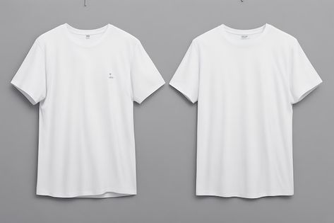 Photo white tshirt design mockup and gre... | Premium Photo #Freepik #photo #man #men #background #black Plain White Tshirt Front And Back, Plain White Tshirt Template, White T-shirt Back View, White T Shirt Mockup, White Tshirt Mockup Front And Back, Video Mockup, White Design, Tshirt Mockup, Gray Background