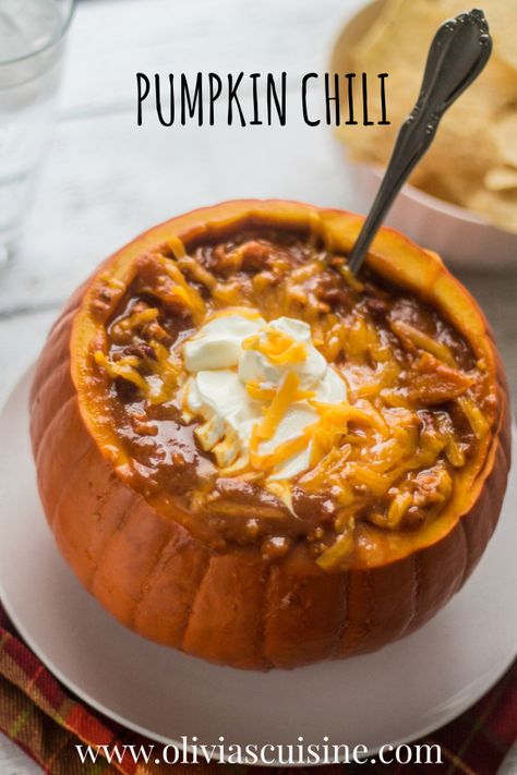 Chili Pumpkin, Recipes Pumpkin, Pumpkin Chili, Fall Cooking, God Mat, Fall Dinner, Recipes Breakfast, Chili Recipe, Chili Recipes