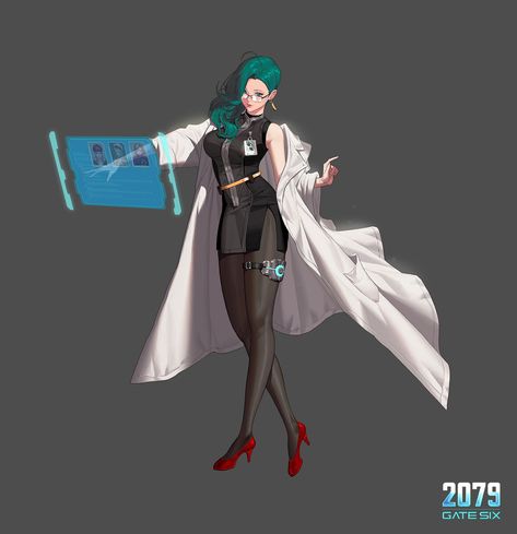 Cyberpunk Outfit Design, Japanese Superheroes, Women Scientists, Badass Aesthetic, Cyberpunk Character, Game Character Design, Female Character Design, Illustration Character Design, Anime Artwork