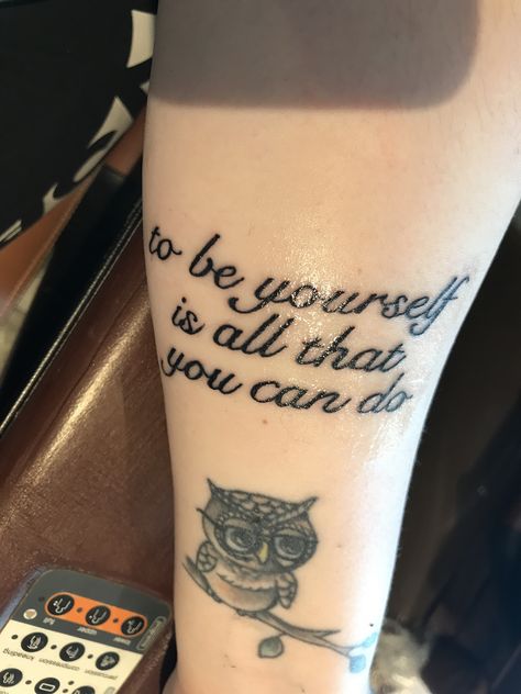 My new audioslave tattoo in memory of Chris Cornell. "be yourself" by audioslave Chris Cornell Tattoo Ideas, Audioslave Tattoo, Chris Cornell Tattoo, Tattoo In Memory, Lyrics Tattoo, Inspired Quotes, Leg Tattoo, Wild Hair, Chris Cornell