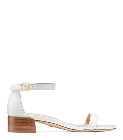 NUDISTJUNE: Sandals : Shoes | Stuart Weitzman White Sandal, Striped Espadrilles, Madison Avenue, White Sandals, All About Shoes, Cropped Flares, Walking Down The Aisle, Espadrilles Wedges, Floral Midi Dress