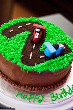 Chocolate Birthday Cake Decoration, Construction Birthday Cake, Toddler Birthday Cakes, Butter Cream Frosting, Eggless Chocolate Cake, Cars Birthday Cake, 4th Birthday Cakes, Chocolate Mocha, Birthday Cake Chocolate