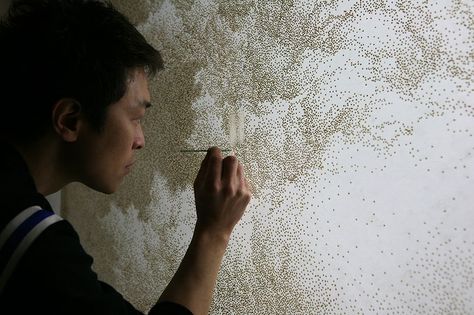 Artist Burns Holes In Paper With Incense Sticks To Create Amazing Art | Bored Panda Burnt Paper, Japanese Animated Movies, Picture Tree, Different Kinds Of Art, Create Picture, Castle In The Sky, Korean Art, Japanese Animation, Landscape Artist