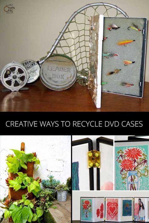 Dvd Cases Crafts, Dvd Case Crafts Upcycle, Dvd Case Repurpose, Vhs Crafts, Dvd Case Crafts, Dvd Holder, Recycle Craft Projects, Dvd Case, Cd Crafts