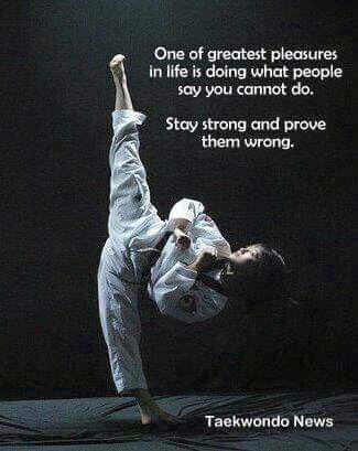 Prove them wrong! In taekwondo, there was no such thing as being an embarrassment for being last. The last thing we ever wanted was to leave a falling pal behind. Karate Motivation, Ata Taekwondo, Taekwondo Quotes, Karate Quotes, Martial Arts Quotes, Trening Sztuk Walki, Arts Quotes, Prove Them Wrong, Karate Martial Arts