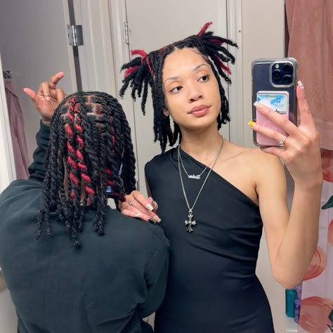 matching locs. loc styles. Locs Couple Aesthetic, Black Loc Couples, Locd Couples, Black Couple With Locs, Couple Matching Hair, Couples Matching Hair Color, Couple Hair Color Goals, Couples With Locs, Couple With Locs