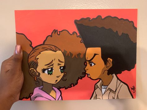 Acrylic painting 
The Boondocks 
Huey Freeman
Jazmine Dubois
Painting Heuy Freeman And Jasmine, Easy Boondocks Drawings, Proud Family Paintings, Boondocks Painting Canvas Easy, Boondocks Canvas Painting, Drawings Of Boondocks, Canvas Painting Boondocks, Boondocks Painting, The Boondocks Painting