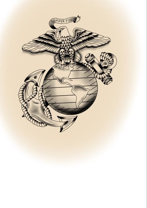 Ega Tattoo Marines, Eagle Globe And Anchor Tattoo, Ega Tattoo, Digital Tattoo Design, Marine Corps Tattoos, Aviation Tattoo, Grandparents Tattoo, Eagle Globe Anchor, Eagle Globe And Anchor