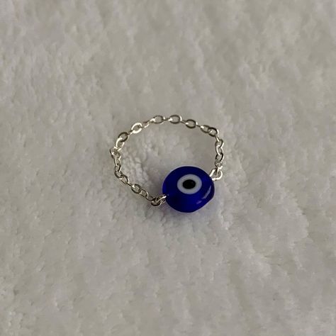 Evil Eye Rings, Evil Eye Ring Silver, Eye Rings, Pop Jewelry, Diy Beaded Rings, Turkish Eye, Blue Accessories, Evil Eye Earrings, Indian Jewelry Sets