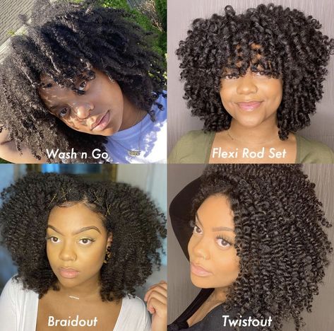 Twist out , wash n go , braid out , flexi rod set Twist Out Results, Wash N Go 4c Hair, Wash N Go Hairstyles 4c Hair, 4a Hair Styles, Nature Hairstyles, Curly Inspiration, Flexi Rod Set, Styles For Naturally Curly Hair, Quick Styles