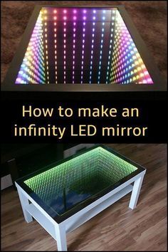 Diy Infinity Mirror, Infinity Mirror Table, Infinity Mirror Diy, Spiegel Diy, Infinity Table, Infinity Mirrors, Infinity Lights, Kids At Heart, Infinity Mirror