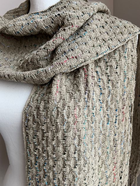 Rigid Heddle Weaving Pattern: Waves Deflected Warp Scarf – OTTERWOVEN Hand Loomed Scarf, Rigid Heddle Weaving Projects, Weaving Patterns Loom, Rigid Heddle Weaving Patterns, Weaving Scarfs, Rigid Heddle Loom, Patterned Scarf, Bow Scarf, Weaving Inspiration