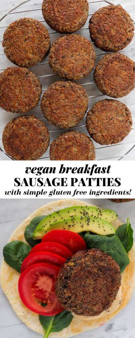 These vegan sausage patties with apple, molasses and lentils are the absolute BEST addition to your weekend breakfast board. This vegan breakfast sausage patties recipe is 100% gluten free, egg free and packed with fibre! #glutenfreerecipes #veganbreakfast #breakfastsausage Oatmeal Sausage Patties, Gluten Free Vegan Sausage, Vegan Lentil Sausage Patties, Meatless Patty Recipes, Vegan Lentil Sausage, Vegan Lentil Breakfast, Black Bean Sausage Patties, Vegan Breakfast Sausage Patties, Vegan Breakfast Patties