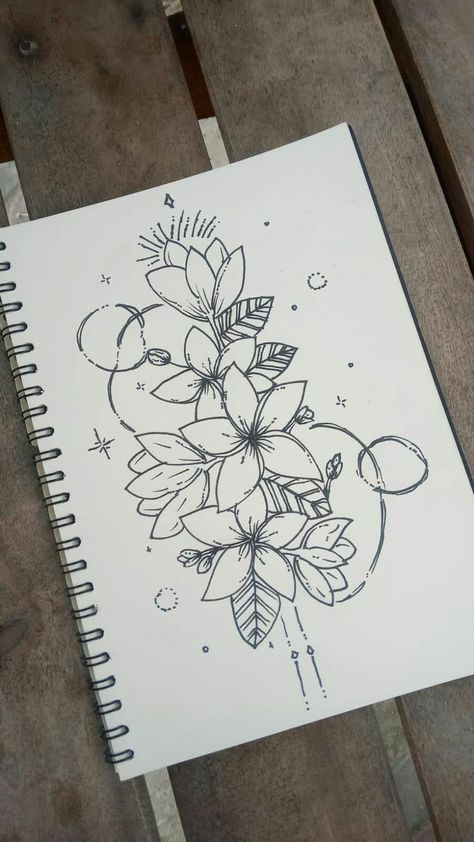 Sketchbook Art Journal Color Pencil, Whimsical Art Journal, Pencil Drawings For Beginners, Art Sketches Doodles, Flower Art Drawing, Cool Pencil Drawings, Meaningful Drawings, Floral Drawing, Kraf Diy