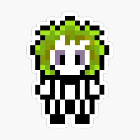 Get my art printed on awesome products. Support me at Redbubble #RBandME: https://www.redbubble.com/i/sticker/Beetlejuice-Pixel-art-by-JulesDoodles03/164892889.EJUG5?asc=u Beetlejuice Pixel Art, Beetlejuice Perler, Emo Pixel Art, Pixel Art Sticker, Bead Tutorials, Perler Bead Patterns, Beading Tutorials, Beetlejuice, Perler Beads