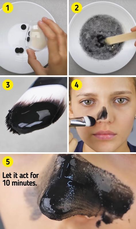 One of the most complete masks for facial care is the activated charcoal mask. It helps to open the pores of your face while at the same time eliminates impurities. It can also help you prevent acne and the formation of blackheads. 5-Minute Crafts teaches you how to create your own activated carbon mask at home in 2 different, but equally easy ways. Diy Activated Charcoal, Activated Charcoal Mask, Deodorant Containers, Mask At Home, Blackhead Mask, Essential Oils For Skin, Charcoal Mask, Quick Diy, Beauty Oil