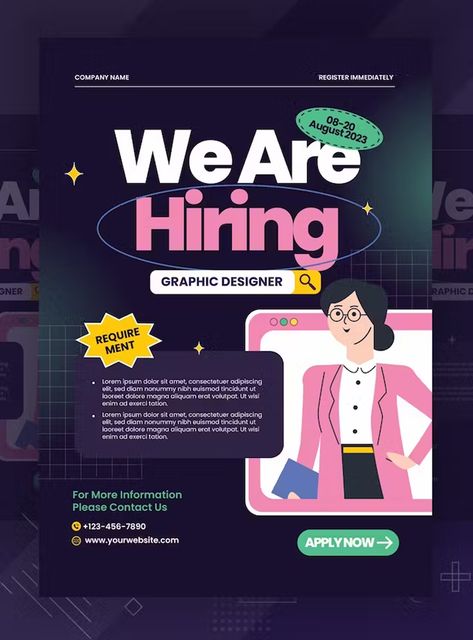 Hiring Poster Creative, We Are Hiring Poster, Beauty Branding Design, Hiring Poster, Job Poster, Recruitment Poster, Pamphlet Design, Business Poster, Graphic Design Flyer