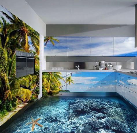 interior-design-ideas-3d-ocean-epoxy-polimer-floors-4 Contemporary Flooring Ideas, 3d Floor Art, Epoxy 3d, Epoxy Floor Designs, Epoxy Floor 3d, 3d Flooring, Modern Appartement, Kitchen 3d, Floor Murals