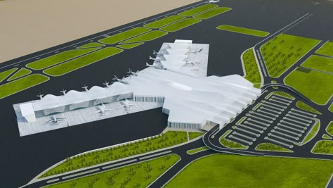 Airport Architecture Design, Minecraft Airport, Architecture Graduation Project, Apartment Design Architecture, Puerto Barrios, Architecture Graduation, Water Sketch, Airport Architecture, Landscape Architecture Plan