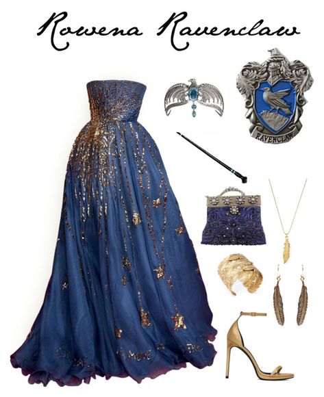 "Rowena Ravenclaw" by ravenclawchick852 on Polyvore featuring Yves Saint Laurent, Wet Seal, ChloBo and Selection Privee Rowena Ravenclaw Costume, Ravenclaw Outfit Ideas, Ravenclaw Cosplay, Ravenclaw Dress, Maquillage Harry Potter, Rowena Ravenclaw, Ravenclaw Outfit, Stile Harry Potter, Ravenclaw Pride