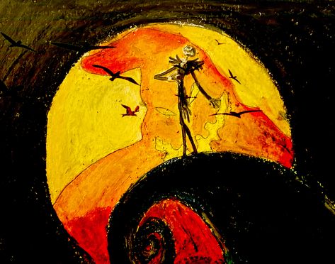 Drawing Nightmare Before Christmas, Fall Landscape Painting, Oil Pastels Painting, Fall Landscape, Oil Pastel Drawings, Jason Voorhees, Oil Pastels, Autumn Landscape, Pastel Drawing