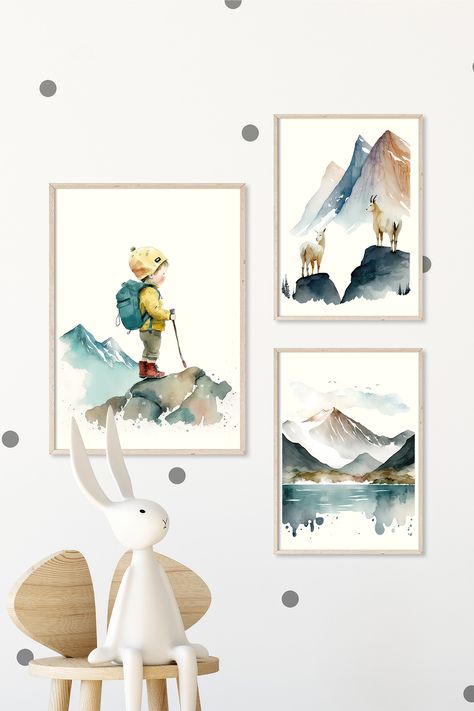 Explorer Room Decor, Nursery Explorer Theme, Kids Adventure Bedroom, Toddler Mountain Bedroom, Hiking Nursery Theme, Baby Boy Adventure Nursery, Adventurer Bedroom, Hiking Nursery, Mountain Themed Bedroom