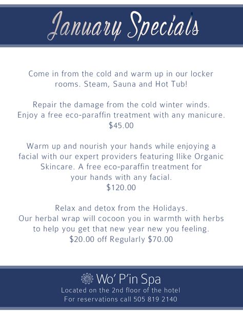 January Spa Specials are here to warm you up! Spa Appointments Available, Spa Holiday Promotions, Esthetician Monthly Specials, February Med Spa Specials, Home Spa Day Itinerary, Spa Specials, Dreams Spa, Business Management, Promotion