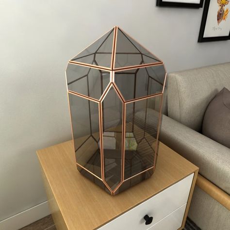 Stained Glass Terrarium, Cardboard Model, Hanging Terrarium, Terrarium Containers, Geometric Terrarium, Pattern Template, Terrarium Diy, Succulent Terrarium, Glass Terrarium