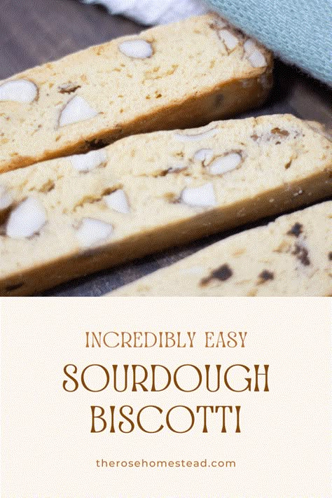 Sourdough Biscotti Sourdough Discard Biscotti Recipes, Sourdough Buiscits Recipes, Discard Biscotti, Sourdough Discard Biscotti, Sourdough Desserts Easy, Sourdough Care, Sourdough Biscotti Recipe, Sourdough Biscotti, Discard Desserts