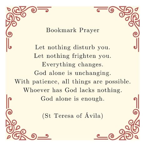 St Theresa Of Avila Quotes, St Theresa Of Avila, Theresa Of Avila, Pope Quotes, Faith Aesthetic, Aesthetic Faith, Heavenly Realm, Psalm 23 3, Saint Rita