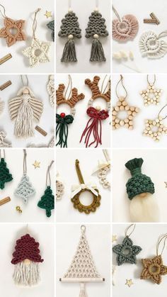 Macrame Christmas Decorations, Art Macramé, Free Macrame Patterns, Macrame Christmas, Macrame Knots Pattern, Handmade Christmas Crafts, Delicious Snacks, Macrame Patterns Tutorials, Colorful Christmas