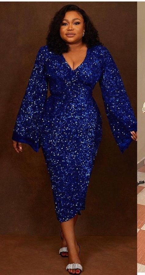 Sequin Dinner Gowns Nigerian, Sequence Material Gown Styles, Styles For Sequence Material, Sequence Styles, Sequence Dress Short, Sequence Gown Styles, Lace Short Gown Styles, Nigerian Bride Dress, Sequence Style