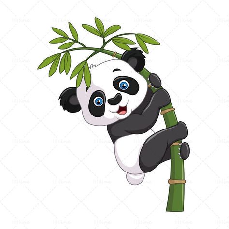 Vector giant panda lying on bamboo Panda On Bamboo, Panda With Bamboo, Cartoon Jungle, Cute Panda Drawing, Bamboo Tattoo, Panda Drawing, Abstract Wallpaper Design, Giant Panda, Art Idea