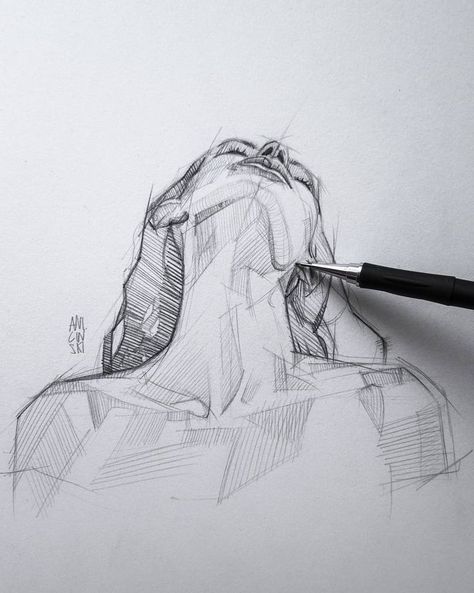 Face Details Drawing, Line Sketches Art, Sketch Ideas People, Front Face Sketch, Art Inspiration Drawing Aesthetic, Drawing Ideas Pencil Sketches, Neck Sketch, Neck Painting, Front View Drawing