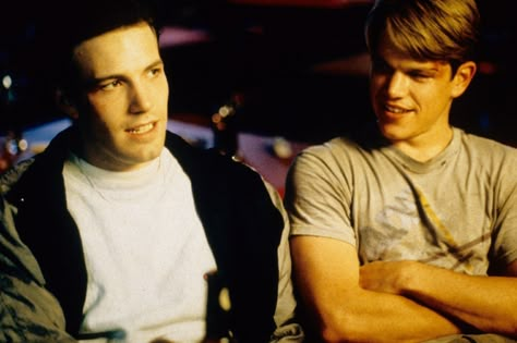 Chuckie (Ben Affleck) & Will (Matt Damon) (Good Will Hunting)+ Ben Affleck Movies, Sean Mcguire, Good Will Hunting Movie, Matt Damon Ben Affleck, Nick Frost, Undercover Police, Male Friendship, Stellan Skarsgård, Simon Pegg