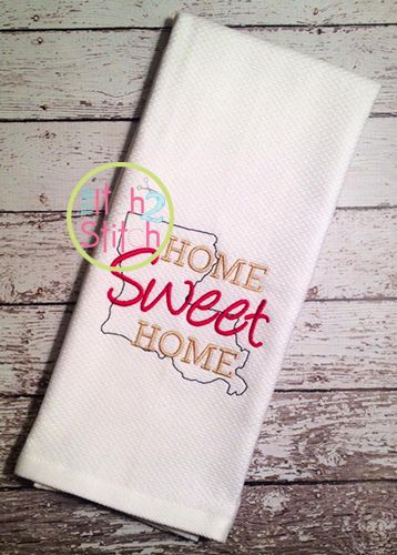 Home Sweet Home Louisiana Embroidery Texas Embroidery, Htv Ideas, Machine Embroidery Designs Projects, Stationary Paper, Machine Embroidery Projects, Embroidery Gifts, Types Of Embroidery, Machine Applique, Free Machine Embroidery Designs