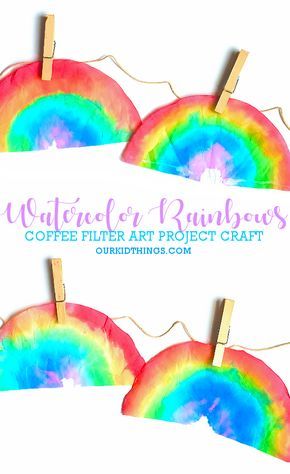 Coffee Filter Art Projects, Coffee Filter Art, Hair Rainbow, Rainbow Activities, Spring Art Projects, Kindergarten Art Projects, Coffee Filter Crafts, Easy Art Projects, Rainbow Crafts